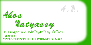 akos matyassy business card